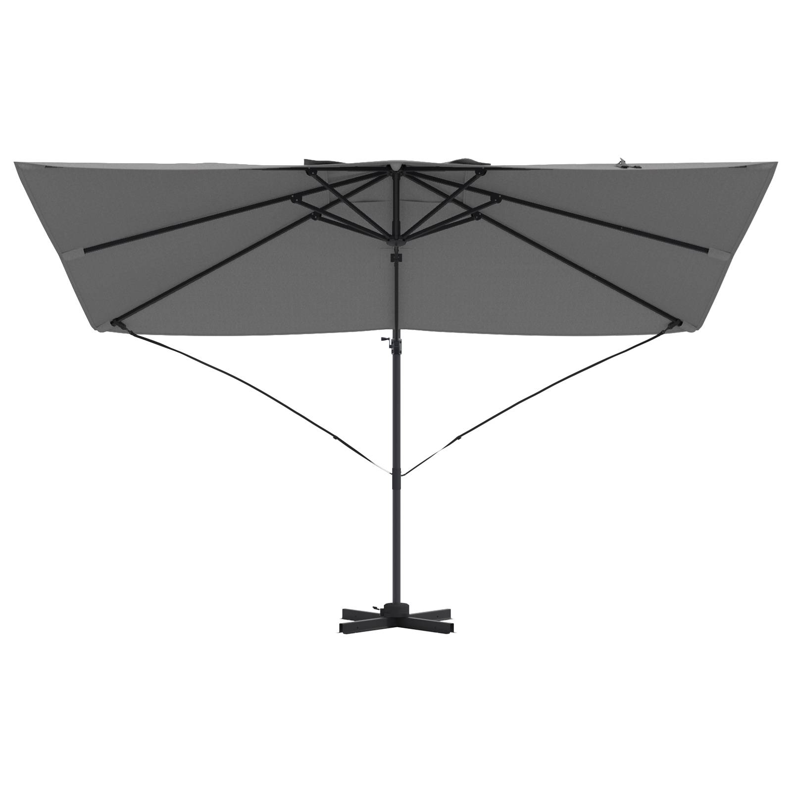 Parasol Déporté de jardin - Parasol d'extérieur Anthracite Polyester, Acier Émaillé Grand - Image 5