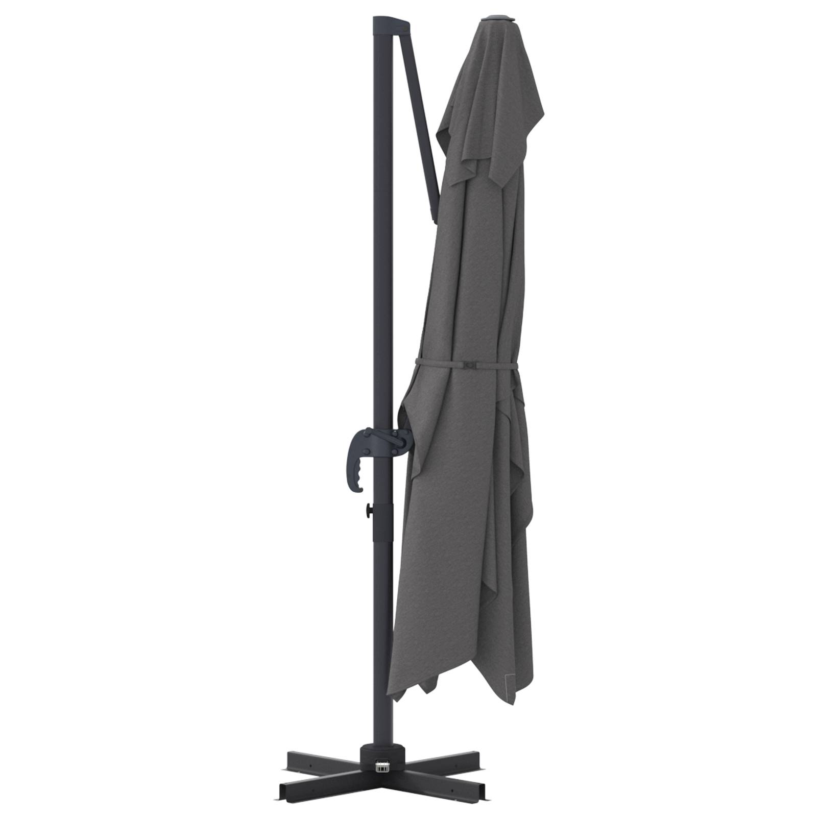 Parasol Déporté de jardin - Parasol d'extérieur Anthracite Polyester, Acier Émaillé Grand - Image 7