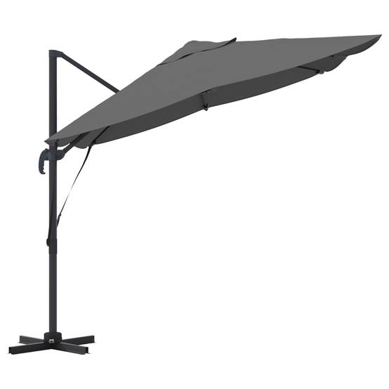 Parasol Déporté de jardin - Parasol d'extérieur Anthracite Polyester, Acier Émaillé Grand - Image 6