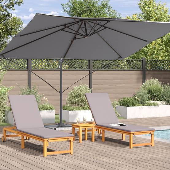Parasol Déporté de jardin - Parasol d'extérieur Anthracite Polyester, Acier Émaillé Grand - Image 4