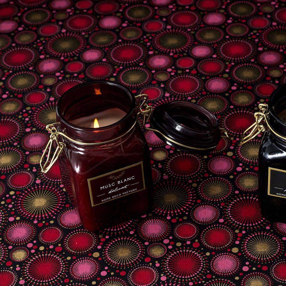 The Home Deco Factory - Bougie parfumée pot à clip apothicaire 9 x 6 x 11 cm (Lot de 2) - Imagen 2