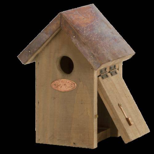 Esschert Design - Abri en bois pin et cuivre pour Roitelet Ø30mm - Image 5