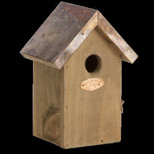 Esschert Design - Abri en bois pin et cuivre pour Roitelet Ø30mm - Image 2