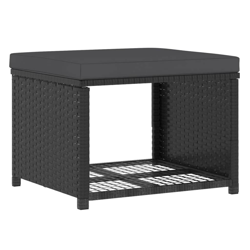 Helloshop26 - Salon de jardin meuble d'extérieur ensemble de mobilier 4 pièces résine tressée noir - Imagen 4