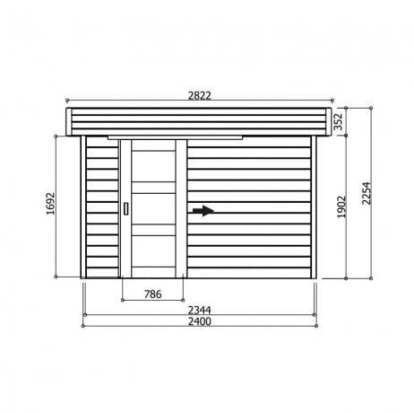 Abri de jardin BERGEN en bois 4,59 m², Plancher Oui - Image 2