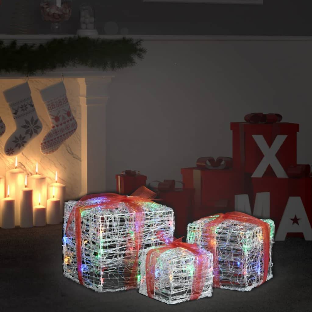 3 pcs Boîtes-cadeaux de Noël décoratives - Décoration Pour Noël Acrylique colorées - Image 2