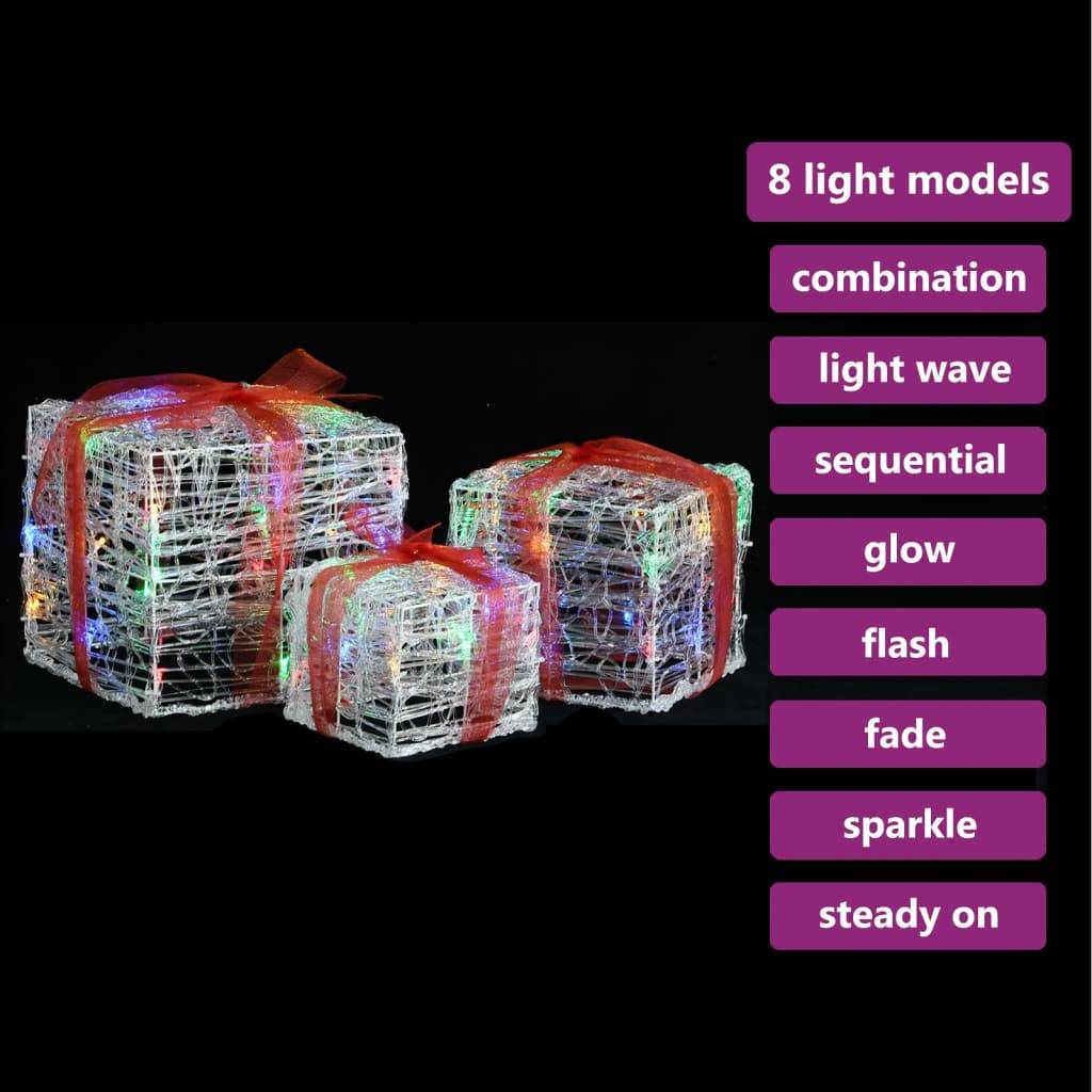 3 pcs Boîtes-cadeaux de Noël décoratives - Décoration Pour Noël Acrylique colorées - Image 3