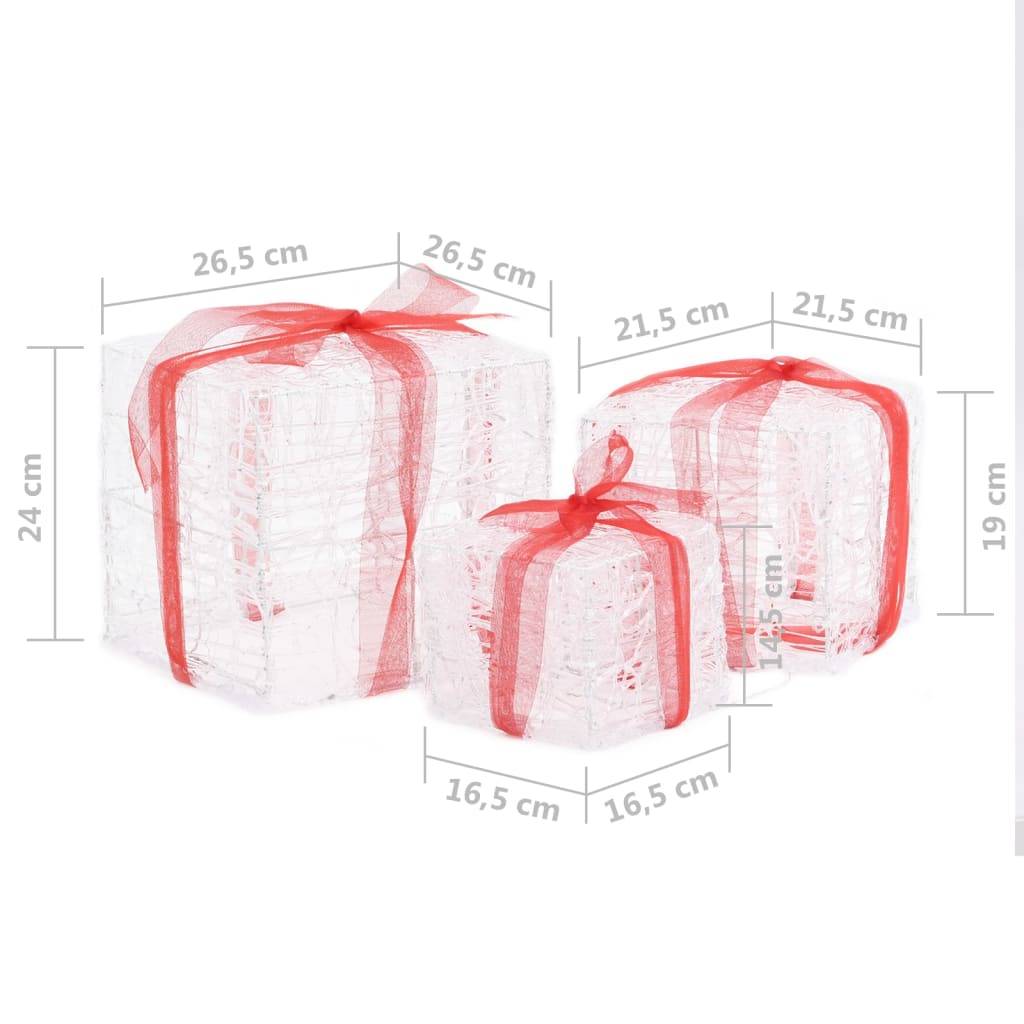 3 pcs Boîtes-cadeaux de Noël décoratives - Décoration Pour Noël Acrylique colorées - Image 7