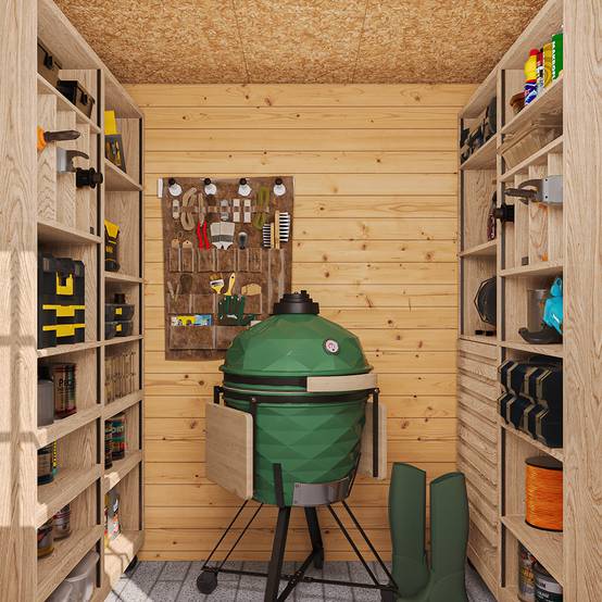 Timbela - Abri de jardin en bois l204xL204xH200 cm / 3,53 m² avec porte verrouillable de haute qualité - 19 mm d’épaisseur - Timbela M309F - Image 5