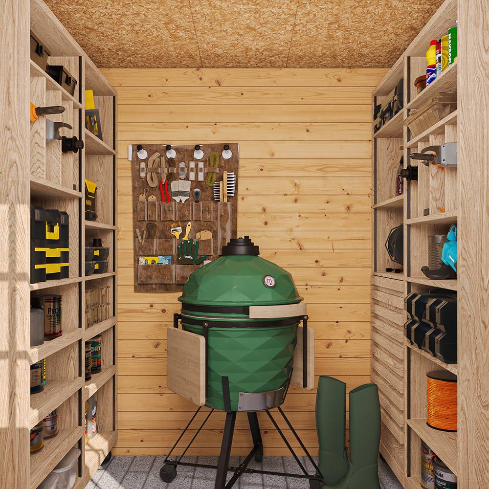 Timbela - Abri de jardin en bois l204xL204xH200 cm / 3,53 m² avec porte verrouillable de haute qualité - 19 mm d’épaisseur - Timbela M309F - Image 5