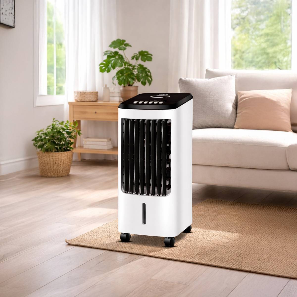 Rafraichisseur d'air portable évaporatif 80W Réservoir 3L + 2 pains de glaces inclus Minuterie 7h Refroidisseur d'air Jocca - Image 2