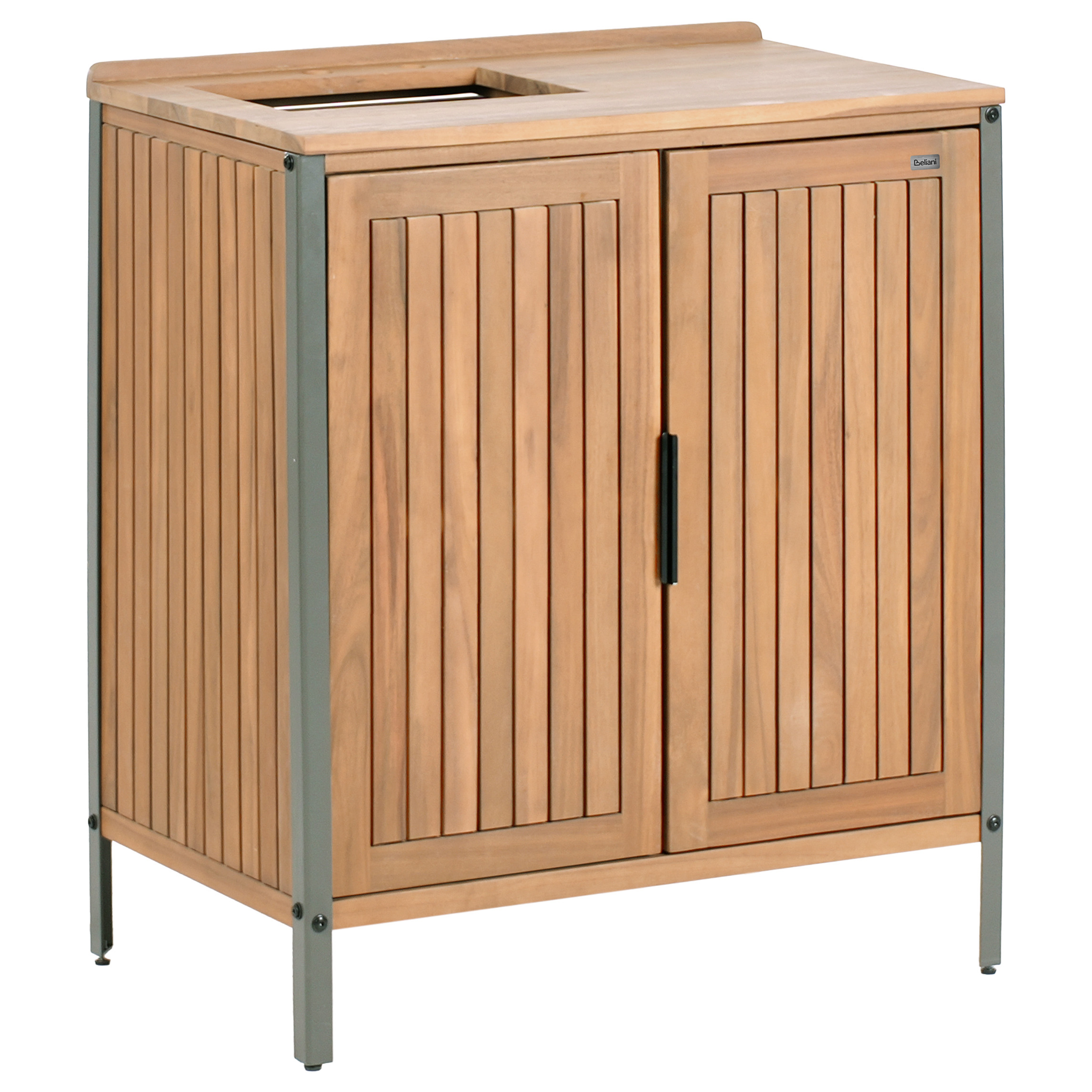 Armoires de jardin Bois d'acacia certifié Marron/noir IVREA - Beliani - Image 6
