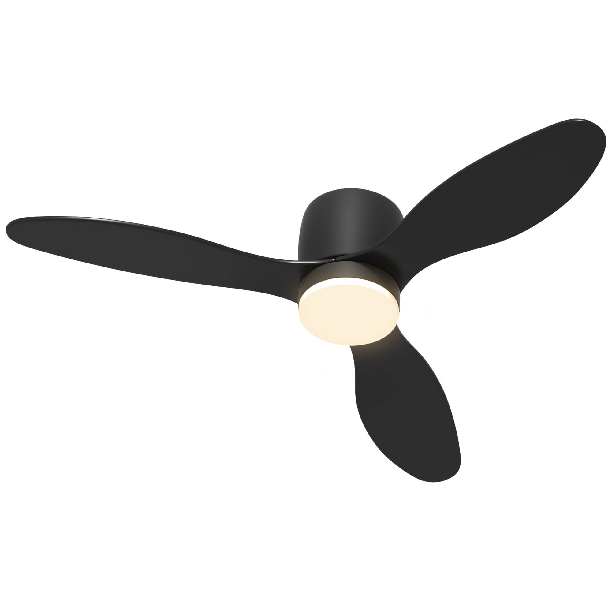 Sans Marque - Ventilateur plafond éclairage télécommande 3 couleurs éclairage 6 vitesses luminosité réglable noir
