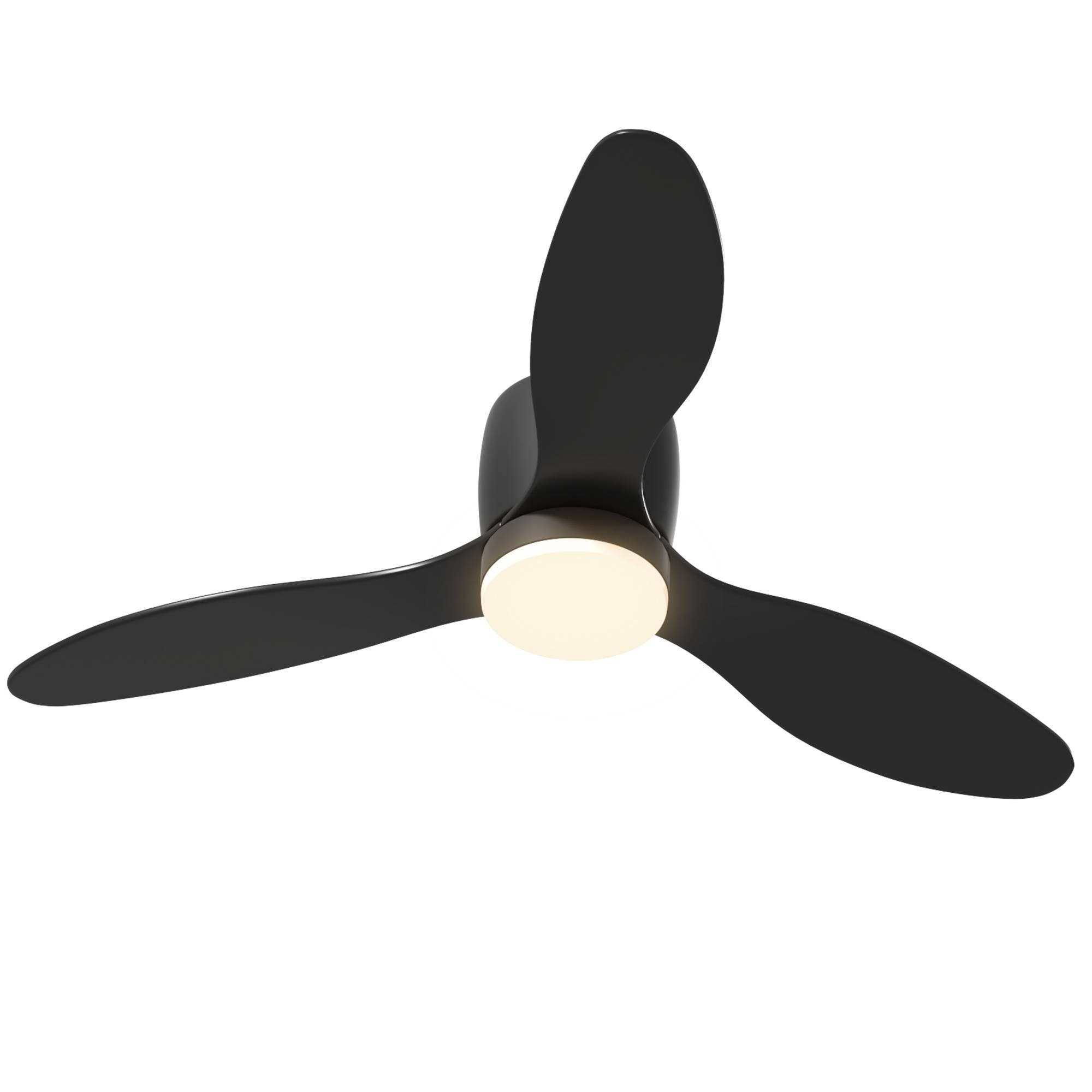 Sans Marque - Ventilateur plafond éclairage télécommande 3 couleurs éclairage 6 vitesses luminosité réglable noir - Image 2