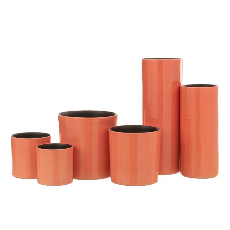 J-Line - Vase haut en céramique rose 15x15x37 cm - J-Line - Image 3