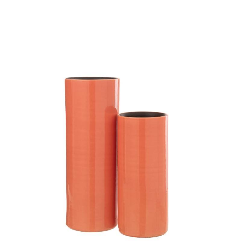 J-Line - Vase haut en céramique rose 15x15x37 cm - J-Line - Image 2