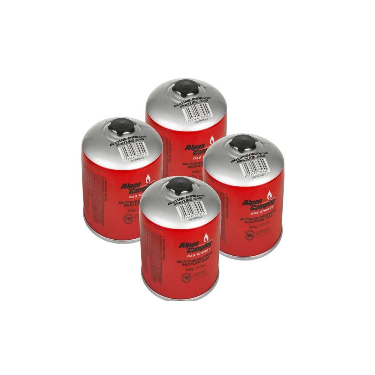 Pack de 4 Cartouches de gaz 500gr Butane/Propane MIX Gaz camping Appareils à gaz ALPENTECH - Imagen 1