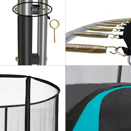 Kangui - Trampoline de jardin Ø 430cm + filet de sécurité + échelle - PUNCHI 430 Bleu Kangui - Image 4