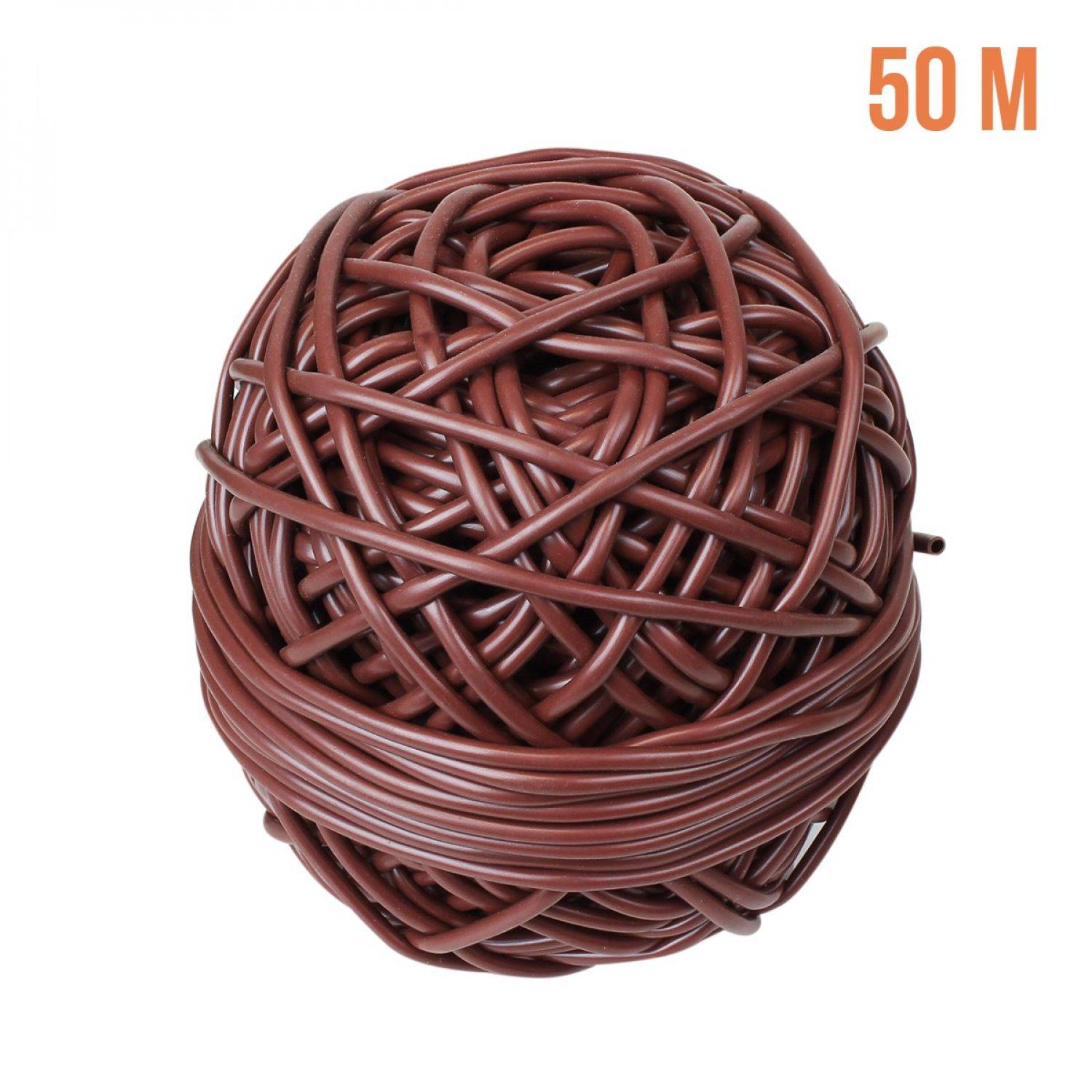 Linxor - Bobine de lien de tuteurage, tube creux antigel en PVC, pour plantes et arbustes d'intérieur ou extérieur - Diam 3 mm x 50 m - Marron - Linxor - Imagen 2