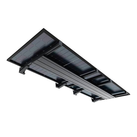 Intersun - Auvent solaire photovoltaïque TOPAZE indépendant 5 panneaux (Gris anthracite RAL 7016) - Image 2