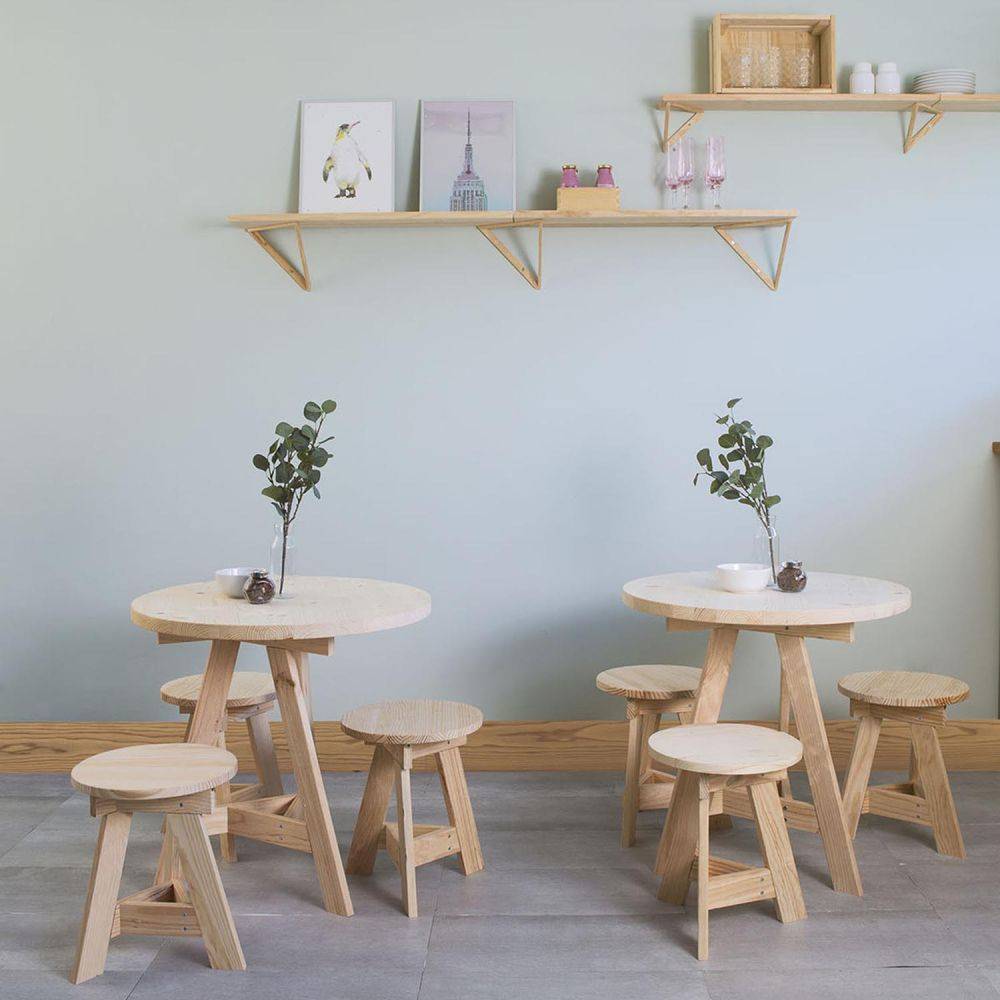 Plateau rond en pin 75 cm Épaisseur 3 cm Astigarraga - Imagen 4