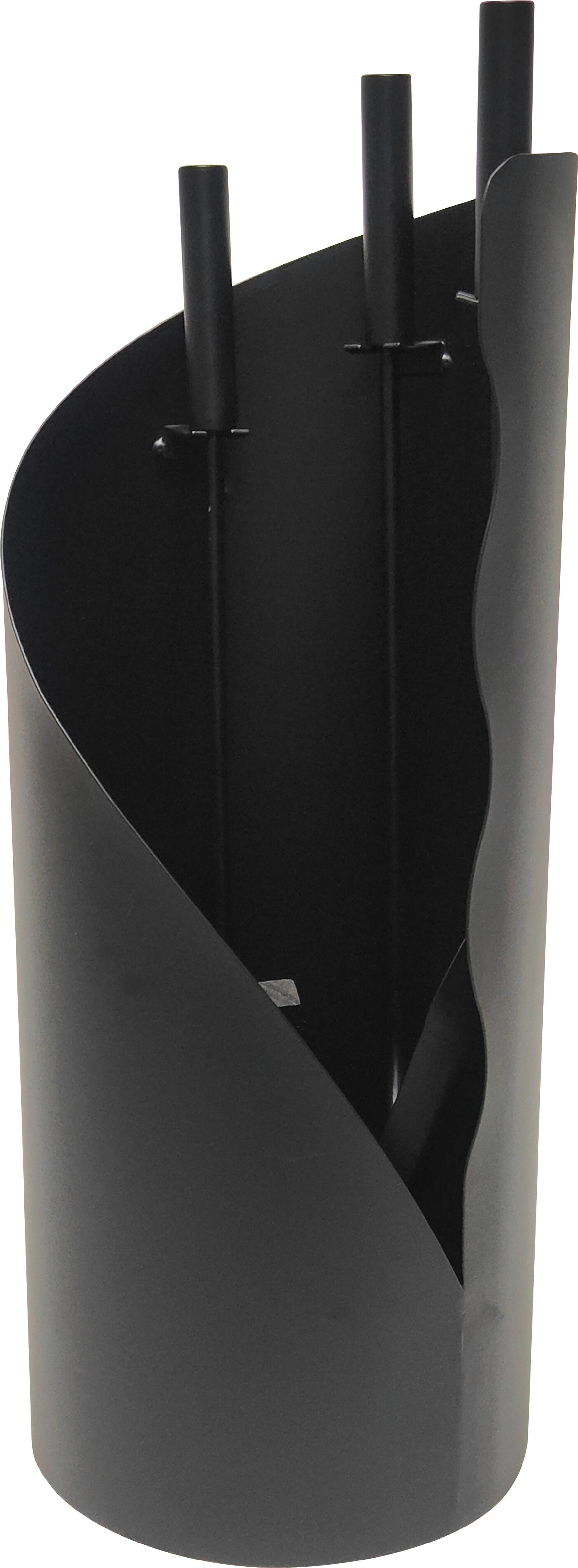 Serviteur de cheminée 3 pièces noir 55,5x20x20cm - PRACTO HOME - Jardiland