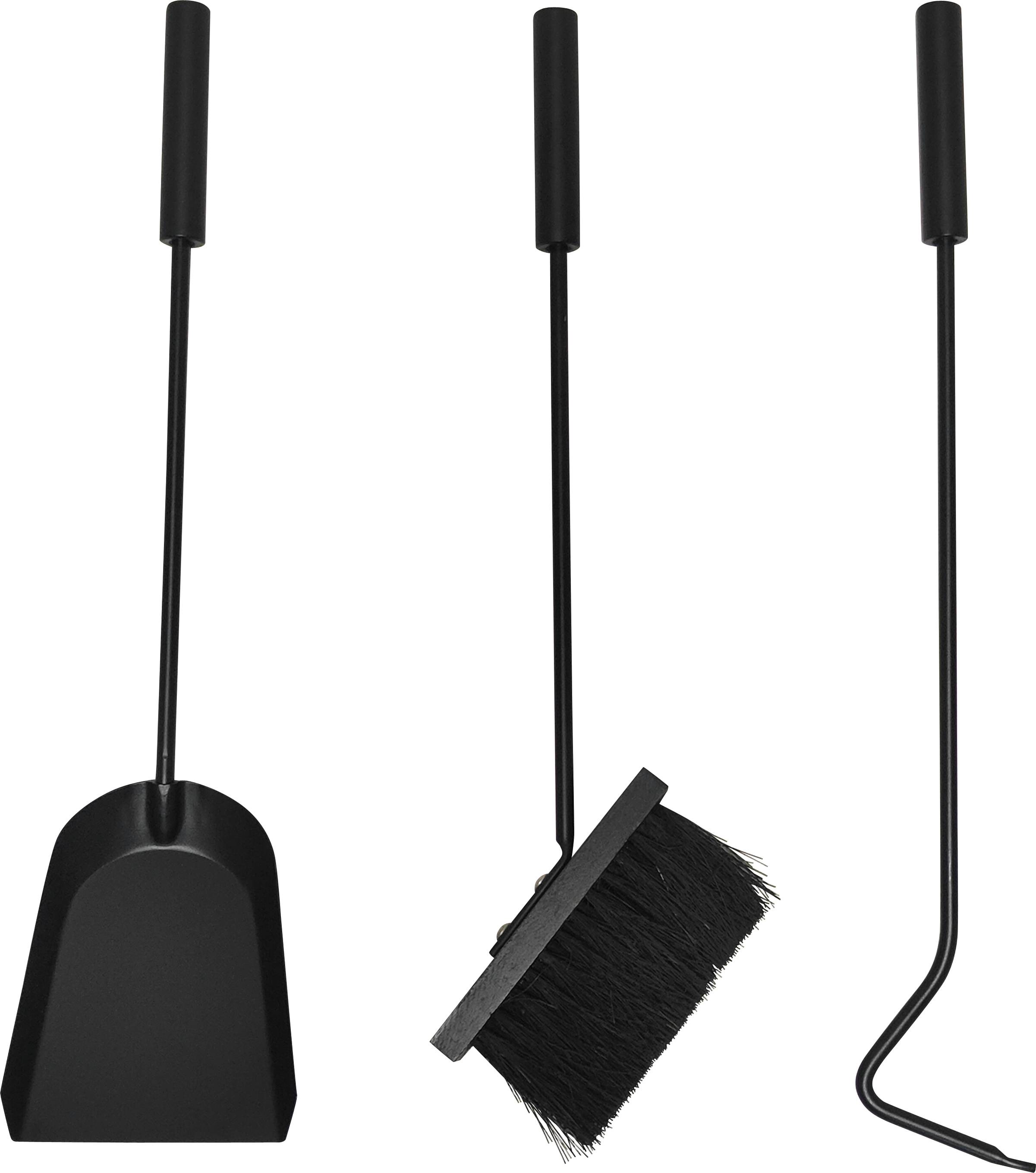 Serviteur de cheminée 3 pièces noir 55,5x20x20cm - PRACTO HOME - Jardiland