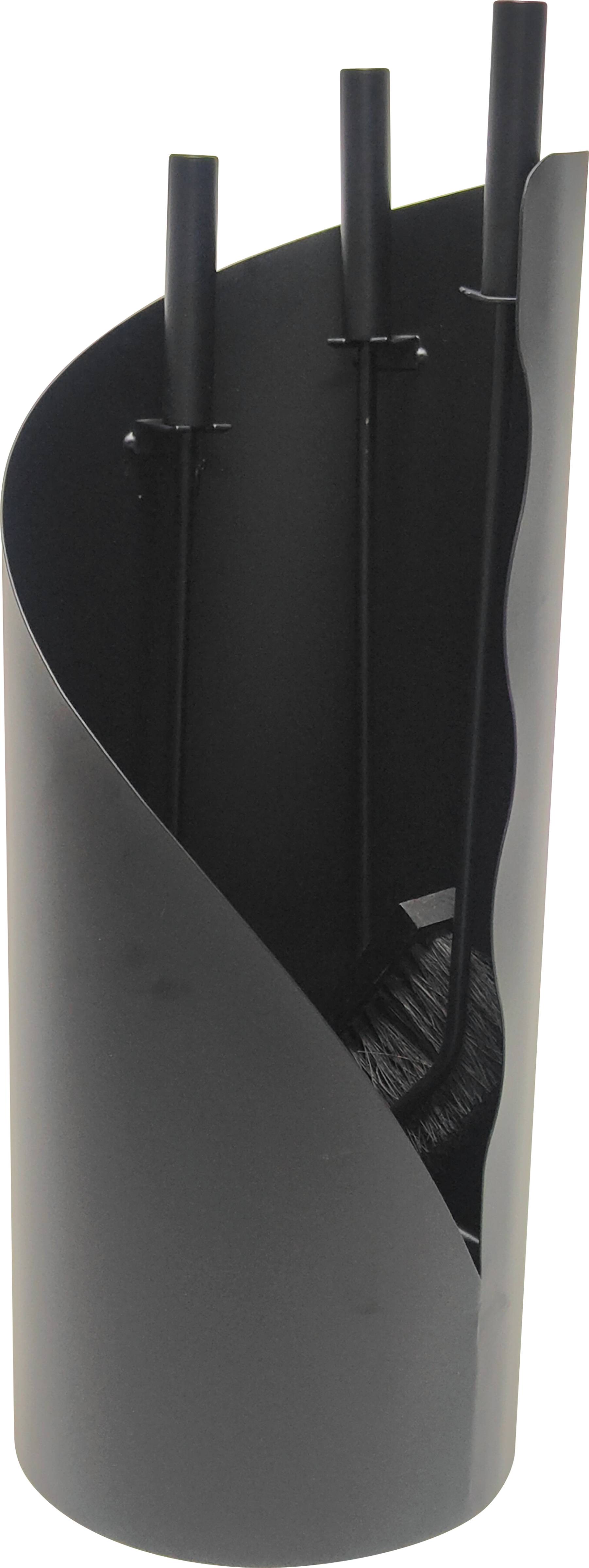 Serviteur de cheminée 3 pièces noir 55,5x20x20cm - PRACTO HOME - Jardiland