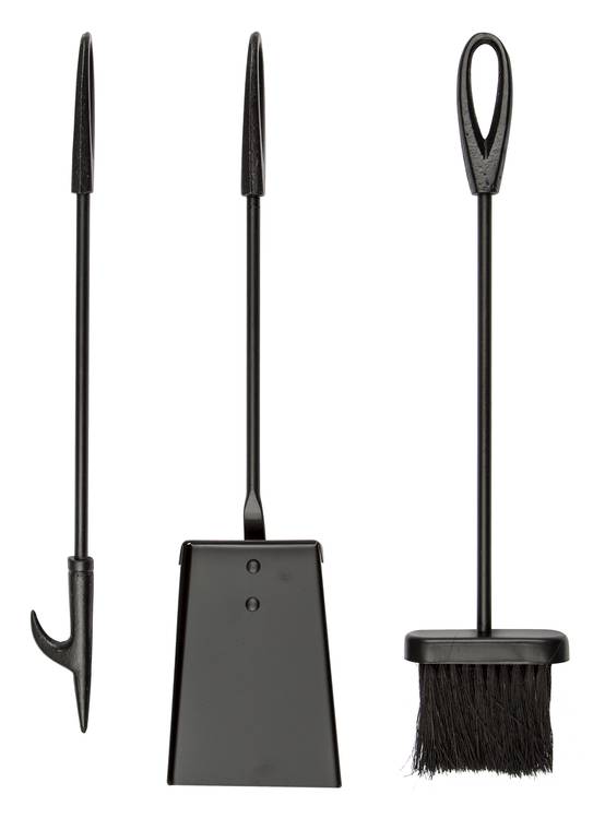 Serviteur de cheminée 4 pièces acier noir 63,5x17x17cm - PRACTO HOME ...