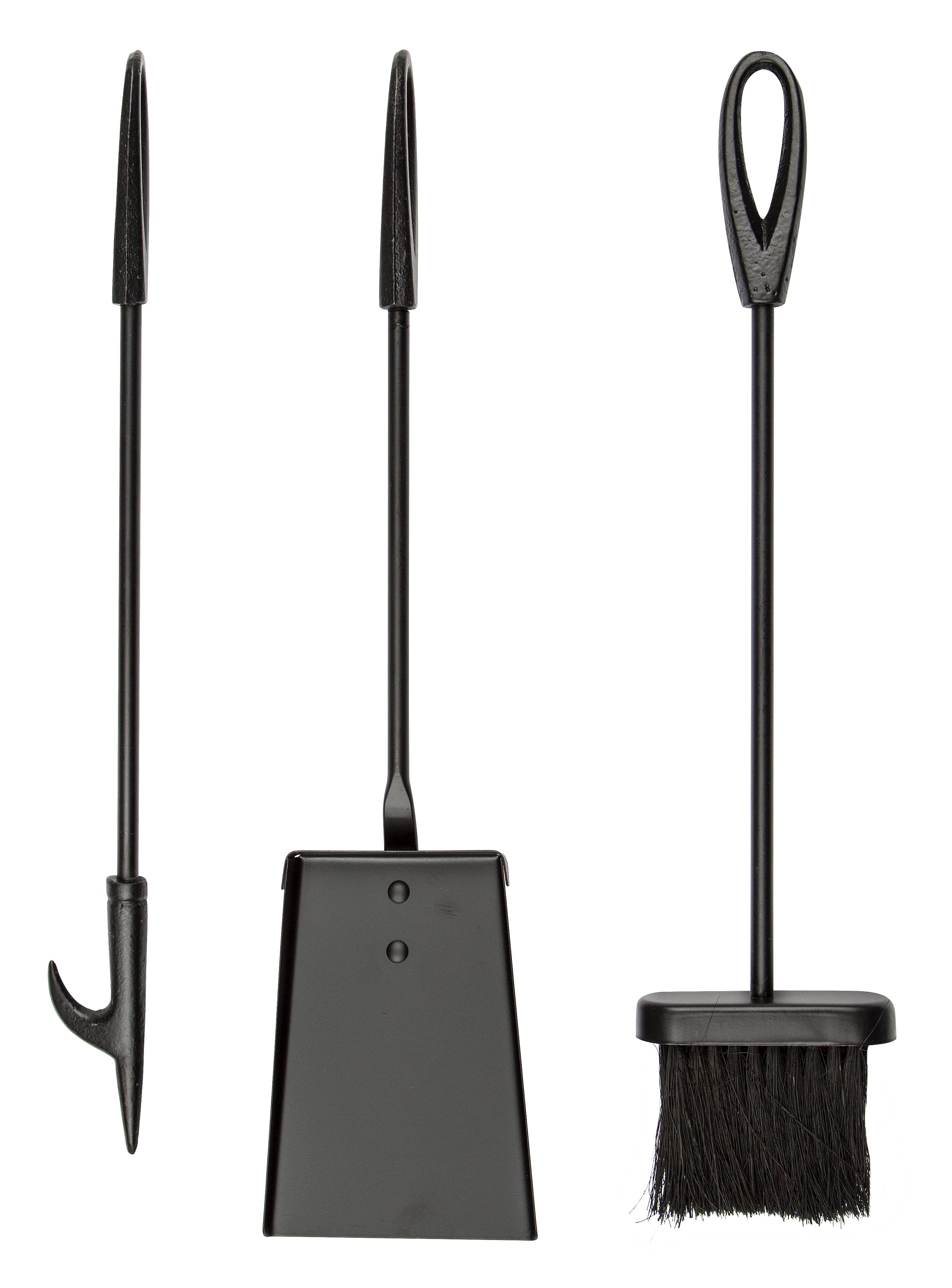 Serviteur de cheminée 4 pièces acier noir 63,5x17x17cm - PRACTO HOME ...