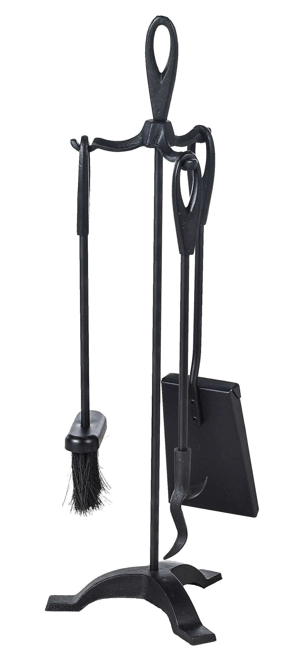 Serviteur de cheminée 4 pièces acier noir 63,5x17x17cm - PRACTO HOME ...