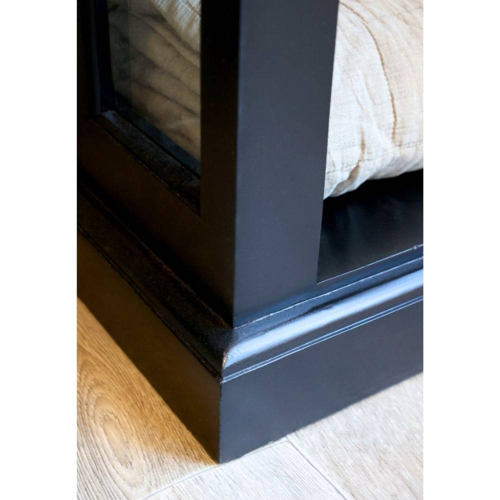 Chemin De Campagne - Armoire 2 portes rangement chambre salle de bain bois noir 196cm Chemin de campagne - Imagen 5