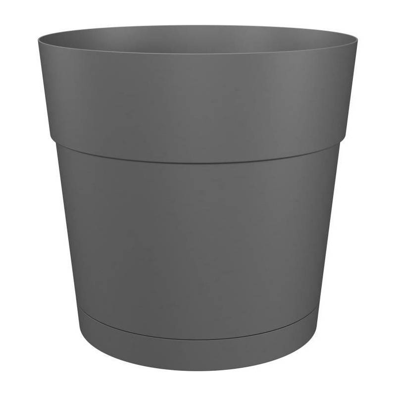 Artevasi - Pot A Fleurs Et Plantes Rond Capri Large - Plastique - Réservoir D'eau - Diametre 50 Cm - Anthracite - Artevasi - Imagen 1