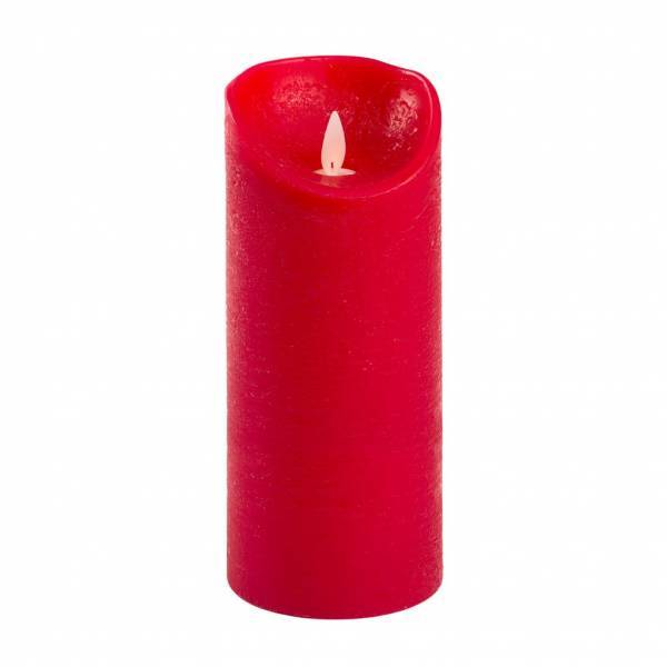 Bougie LED en cire rouge Flamme vacillante à piles H18cm Timer Blanc chaud Lotti - Image 6
