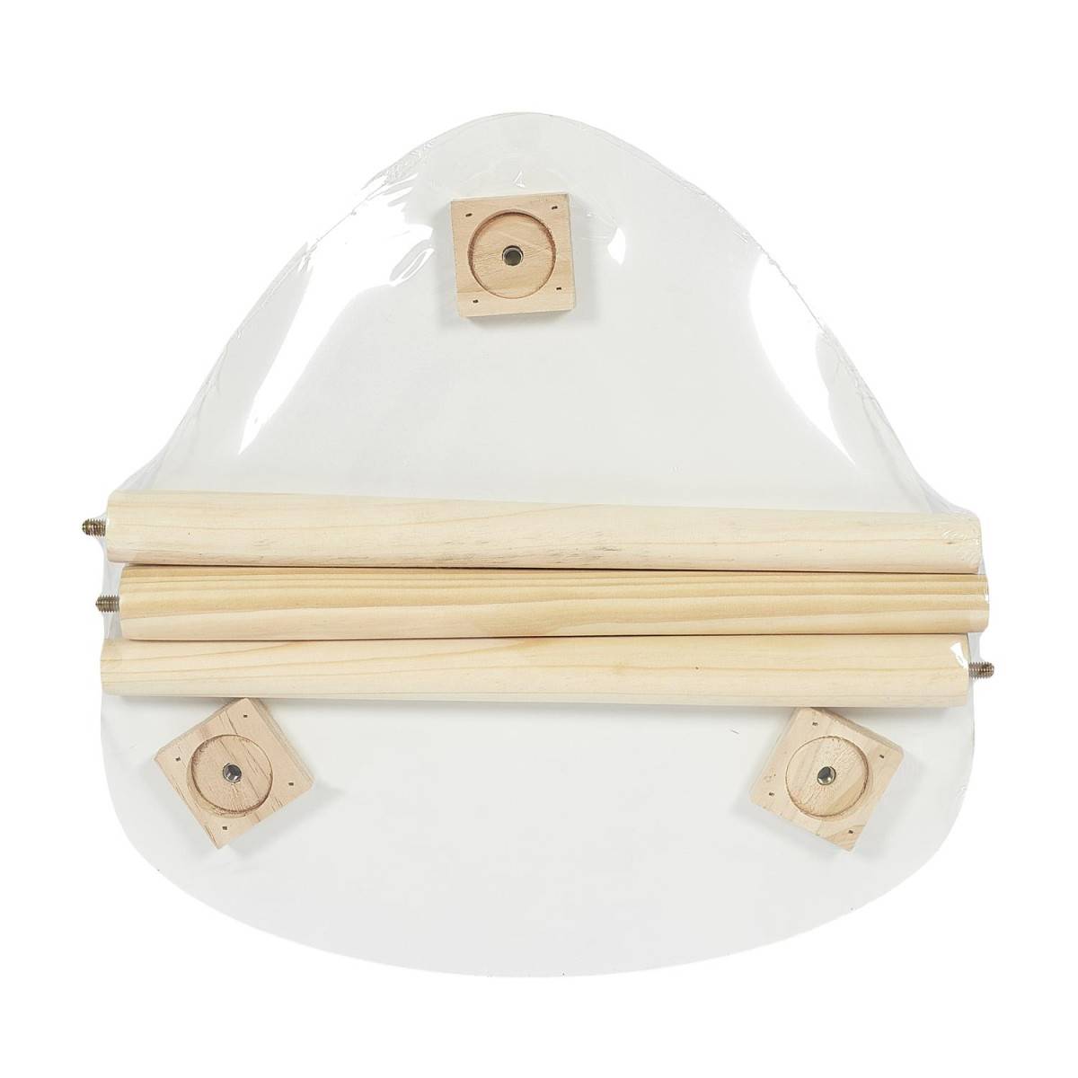 The Home Deco Factory - Table d'Appoint Scandinave "Shelly" 48cm Blanc & Naturel - Image 2