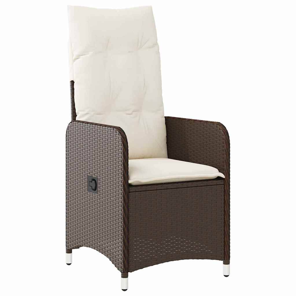 ComfortXL - Salon de Jardin 4 Places Poly Rotin Tressé avec Chaises Inclinables Table Marron – ComfortXL Outdoor Living - Image 6