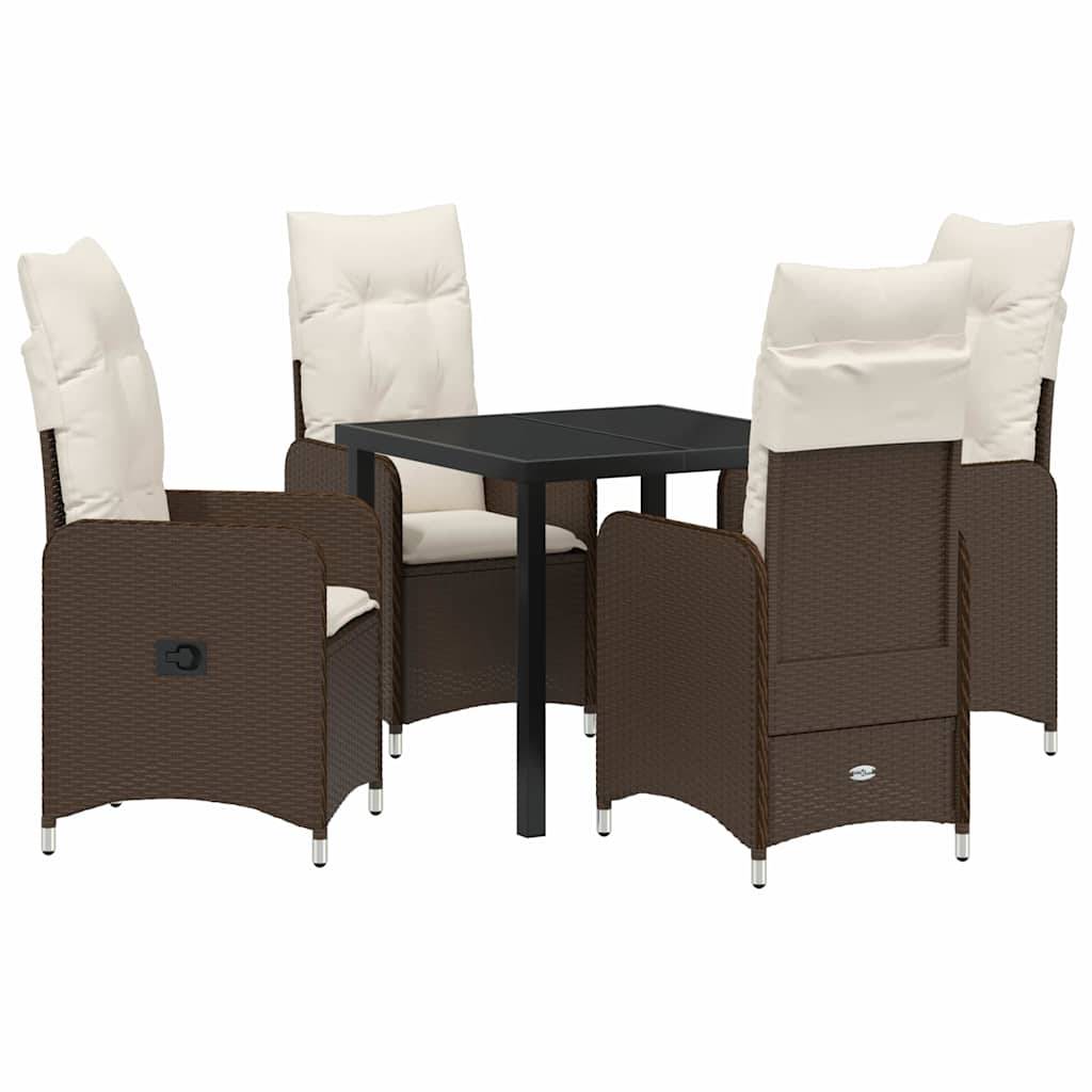 ComfortXL - Salon de Jardin 4 Places Poly Rotin Tressé avec Chaises Inclinables Table Marron – ComfortXL Outdoor Living - Image 2
