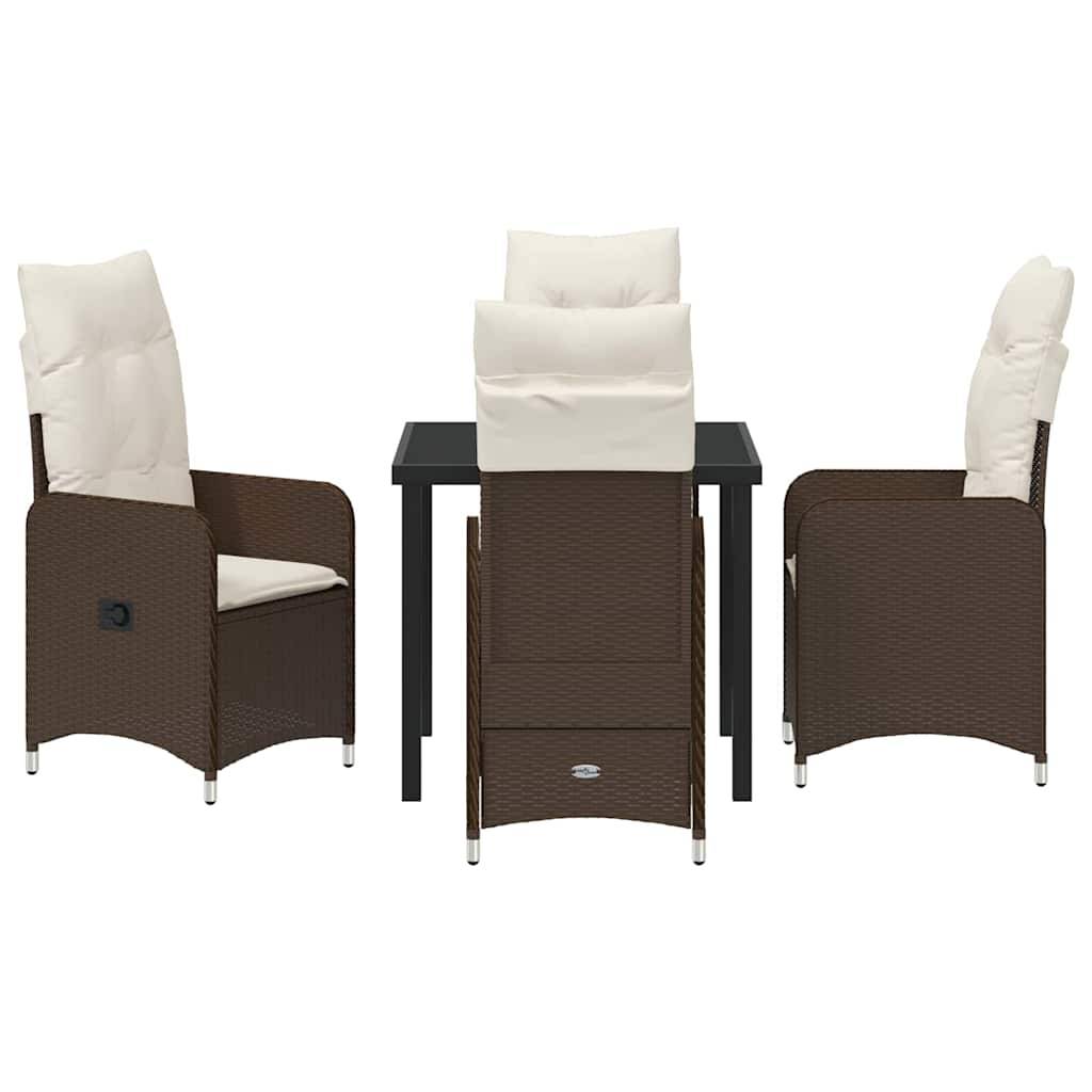 ComfortXL - Salon de Jardin 4 Places Poly Rotin Tressé avec Chaises Inclinables Table Marron – ComfortXL Outdoor Living - Image 7