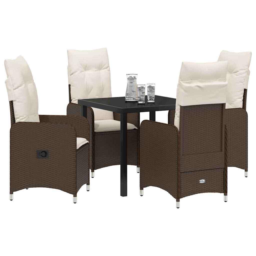 ComfortXL - Salon de Jardin 4 Places Poly Rotin Tressé avec Chaises Inclinables Table Marron – ComfortXL Outdoor Living - Image 3