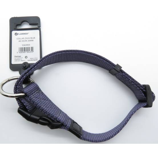 Collier Ziggi bleu granite 40 -55 cm. 20 MM . taille M. pour chien. - Image 2