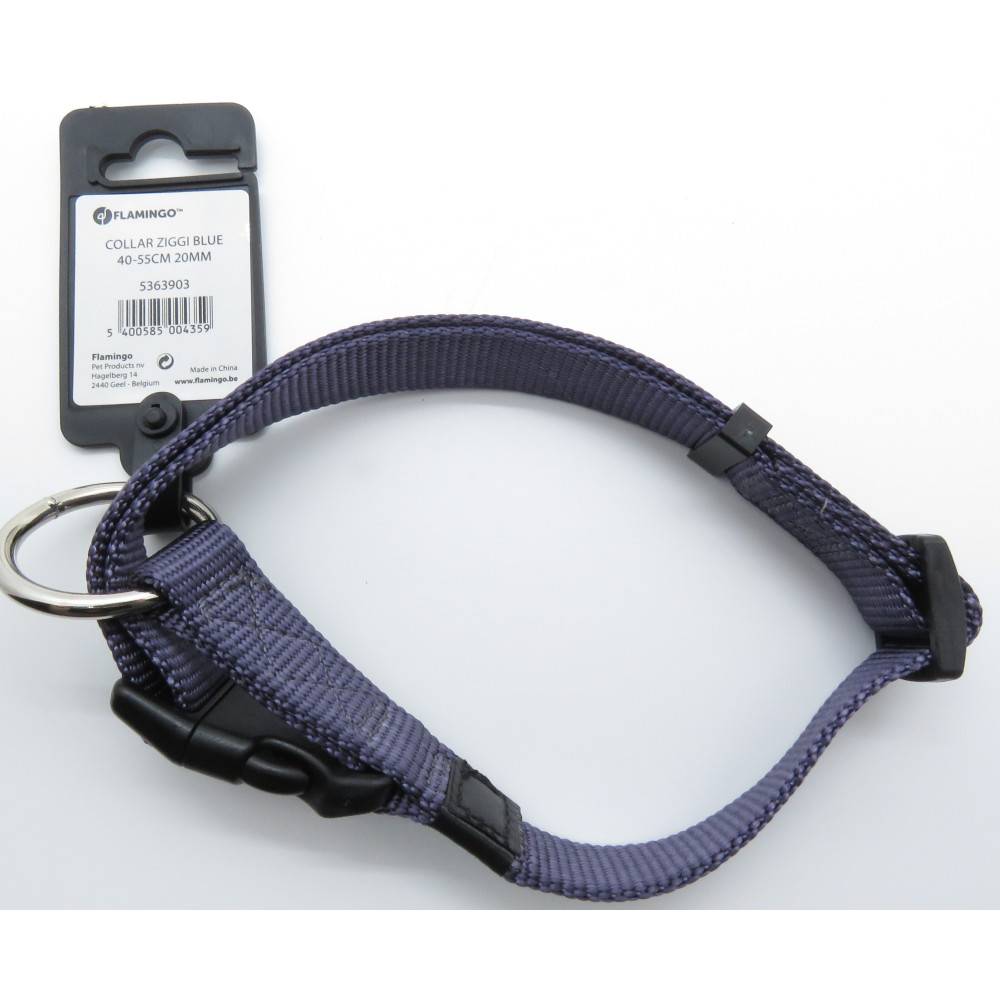Collier Ziggi bleu granite 40 -55 cm. 20 MM . taille M. pour chien. - Imagen 2