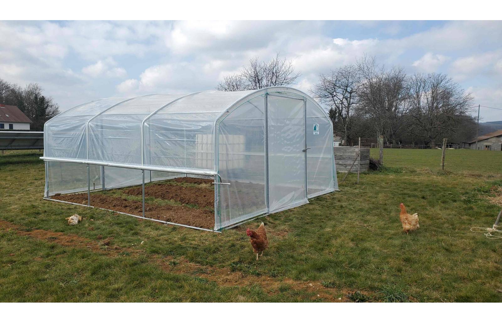 Serre de jardin - 12m² - 4 x 3m - pied droit 1,50m - polyéthylène haute densité - 1 porte pivotante - aérations latérales - LES SERRES TONNEAU - Image 6