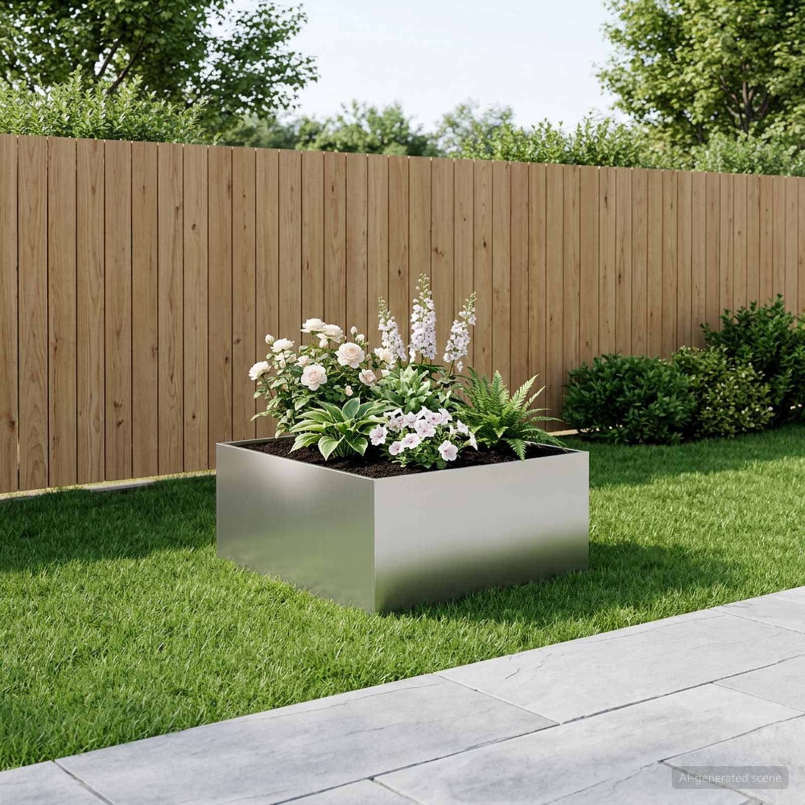 Vidaxl - Cache-pot de jardin Argenté 60 x 60 x 40 cm Acier galvanisé vidaXL 8005102 - Image 1