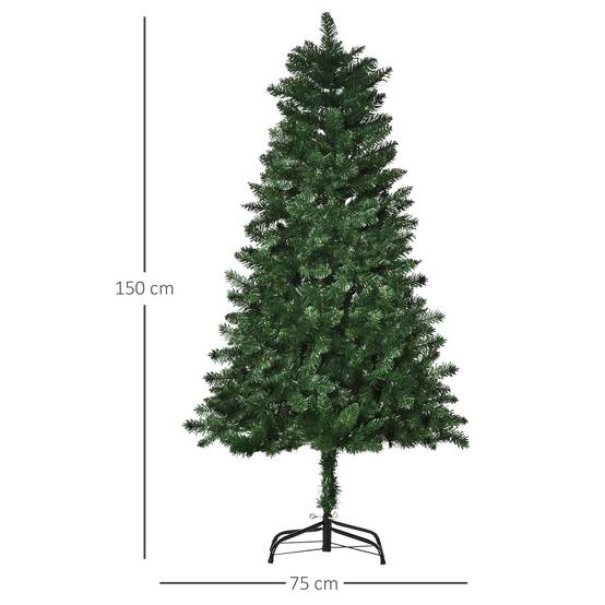 Sapin de Noël Artificiel 150H cm 454 Branches épines Imitation Nordmann Grand réalisme Vert - Image 4