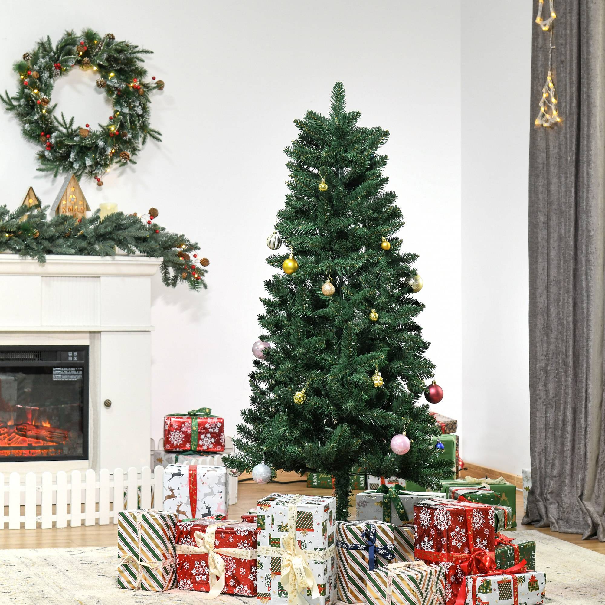 Sapin de Noël Artificiel 150H cm 454 Branches épines Imitation Nordmann Grand réalisme Vert - Image 3