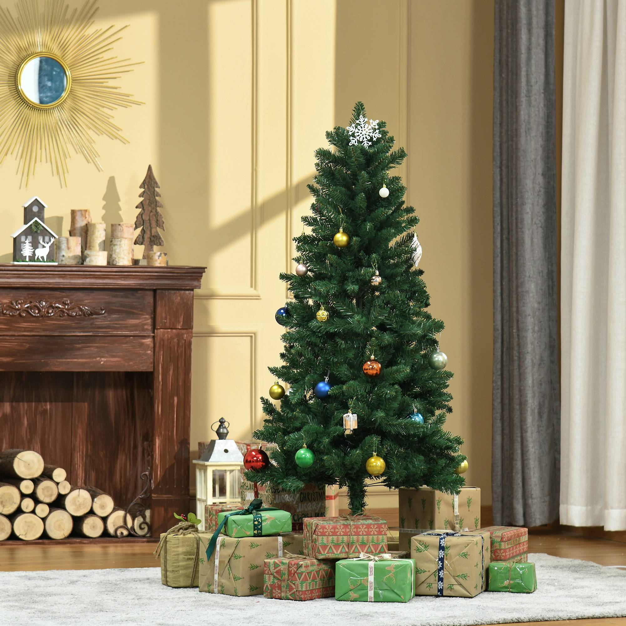 Sapin de Noël Artificiel 150H cm 454 Branches épines Imitation Nordmann Grand réalisme Vert - Image 2