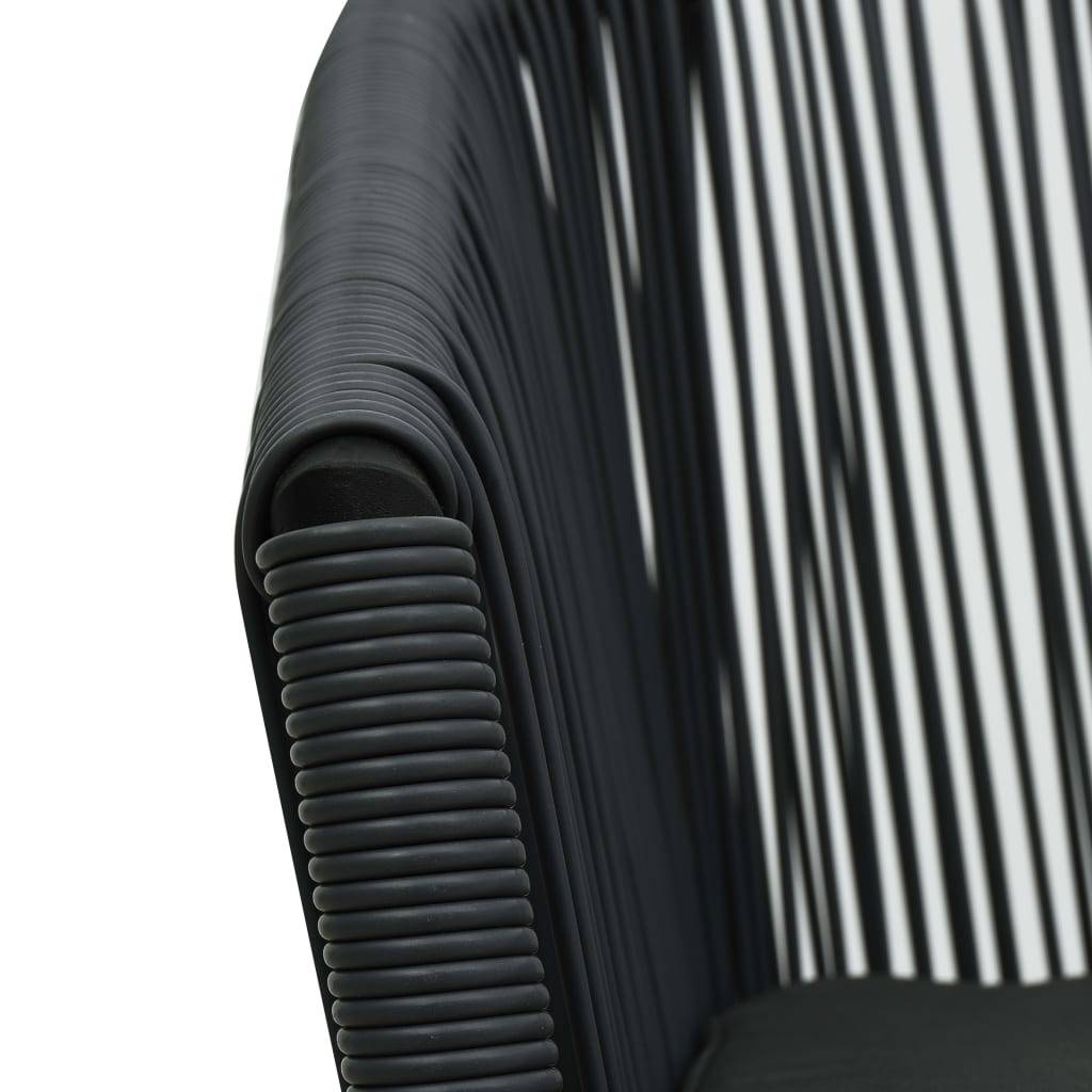 Vidaxl - Ensemble de bistro 3 pcs avec coussins Rotin PE Noir vidaXL 48138 - Imagen 6