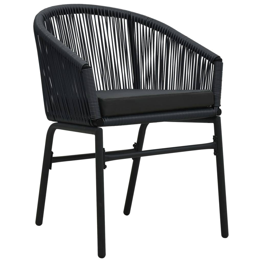 Vidaxl - Ensemble de bistro 3 pcs avec coussins Rotin PE Noir vidaXL 48138 - Imagen 10