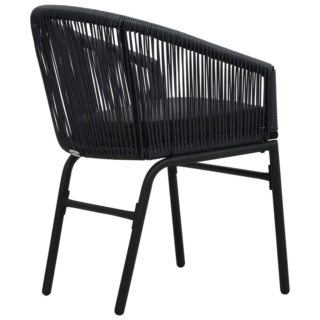 Vidaxl - Ensemble de bistro 3 pcs avec coussins Rotin PE Noir vidaXL 48138 - Imagen 8