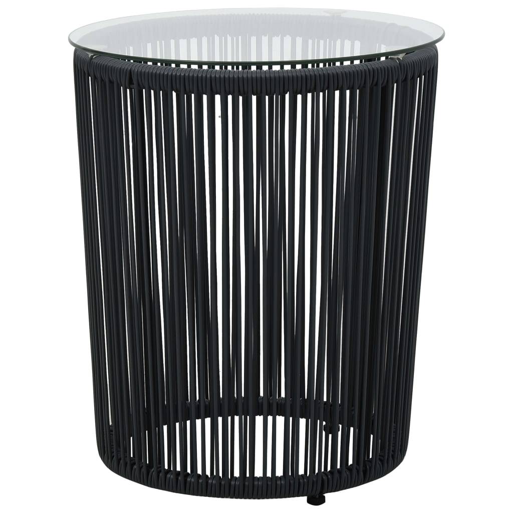 Vidaxl - Ensemble de bistro 3 pcs avec coussins Rotin PE Noir vidaXL 48138 - Imagen 9